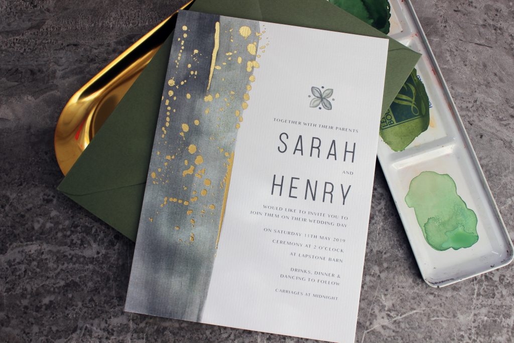 Bespoke invitation designed exclusively for Lapstone Barn