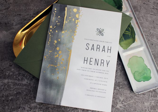 Bespoke invitation designed exclusively for Lapstone Barn