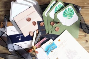 A selection of wedding stationery by Retropress