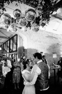 Bride and grooms's first dance on their wedding day