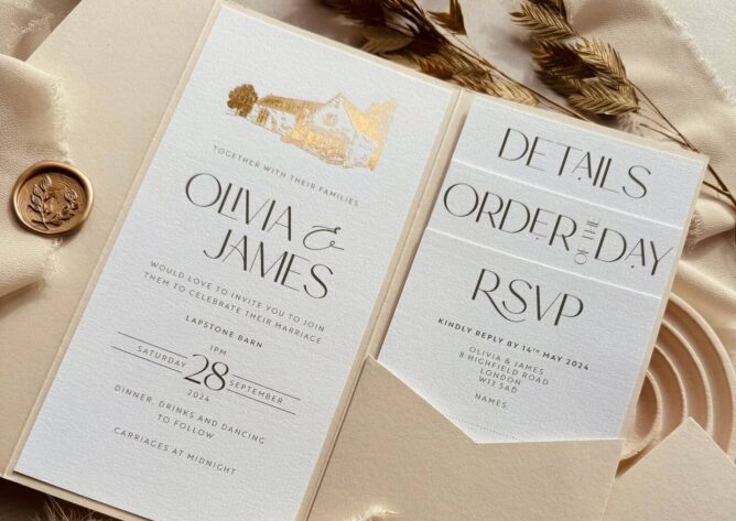Set of wedding invitations by Retropress